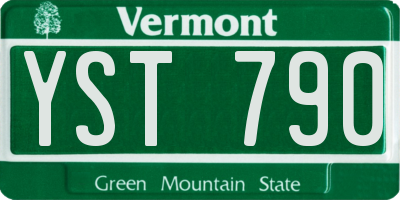 VT license plate YST790