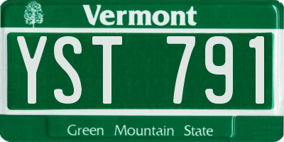 VT license plate YST791