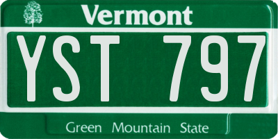 VT license plate YST797