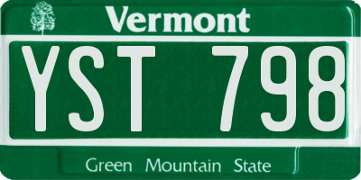 VT license plate YST798