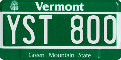 VT license plate YST800