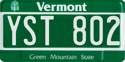 VT license plate YST802