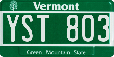 VT license plate YST803