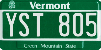 VT license plate YST805