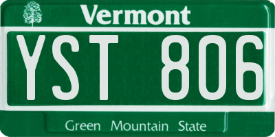 VT license plate YST806