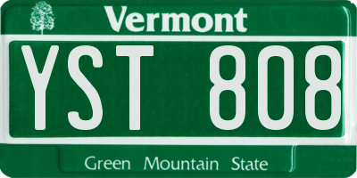 VT license plate YST808