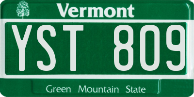 VT license plate YST809