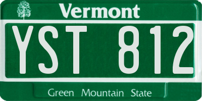 VT license plate YST812