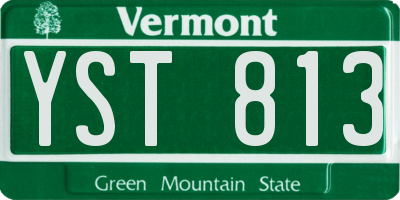 VT license plate YST813