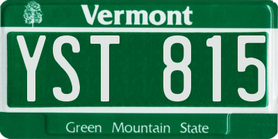 VT license plate YST815