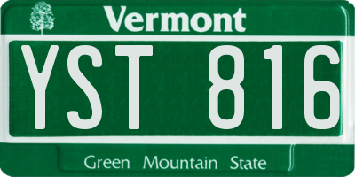 VT license plate YST816
