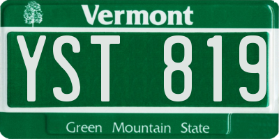 VT license plate YST819