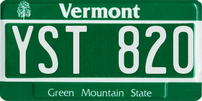 VT license plate YST820