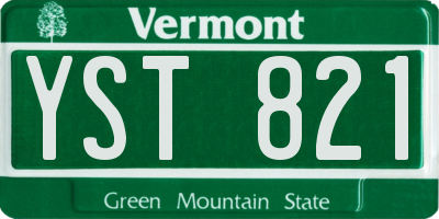 VT license plate YST821