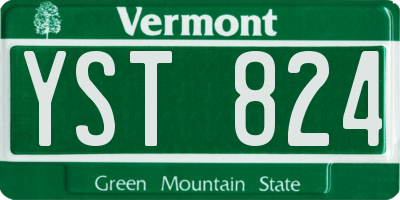 VT license plate YST824