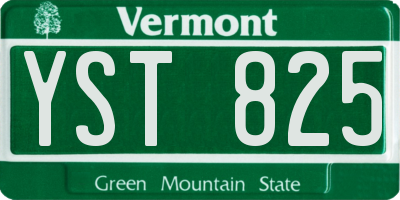 VT license plate YST825