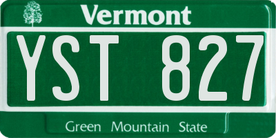 VT license plate YST827