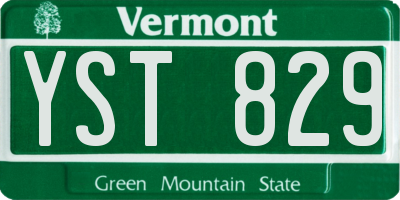 VT license plate YST829