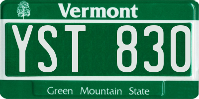 VT license plate YST830
