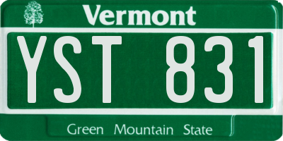 VT license plate YST831