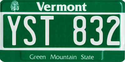 VT license plate YST832