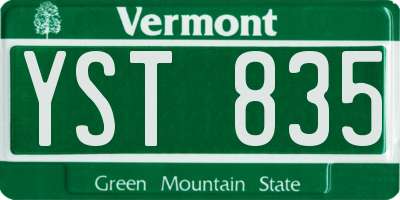 VT license plate YST835