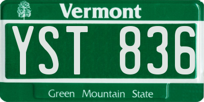 VT license plate YST836