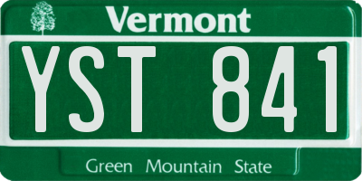 VT license plate YST841