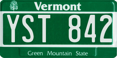 VT license plate YST842