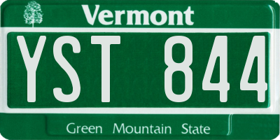 VT license plate YST844