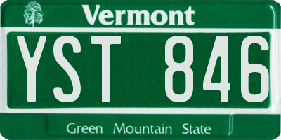 VT license plate YST846
