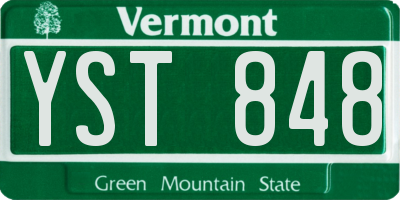 VT license plate YST848