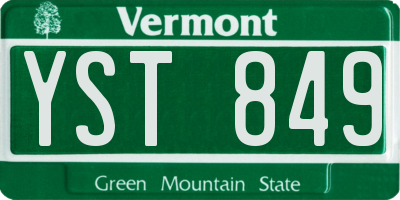 VT license plate YST849