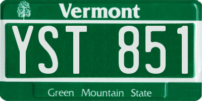 VT license plate YST851