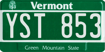 VT license plate YST853