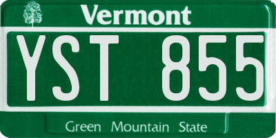 VT license plate YST855