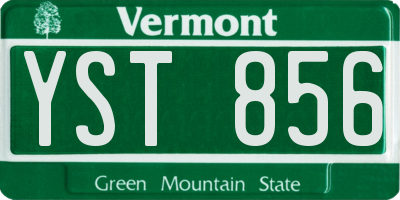 VT license plate YST856