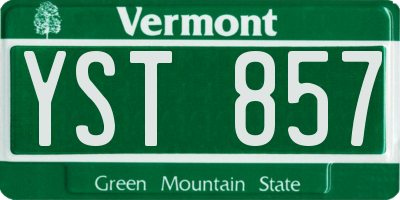 VT license plate YST857