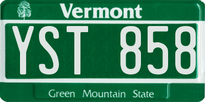 VT license plate YST858