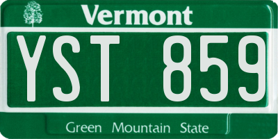 VT license plate YST859