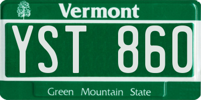 VT license plate YST860