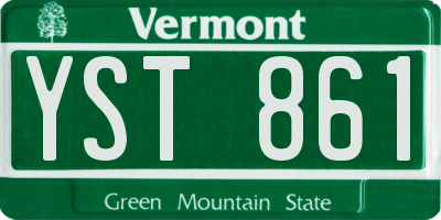 VT license plate YST861
