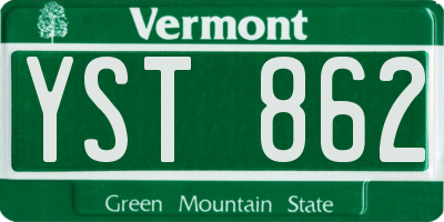 VT license plate YST862