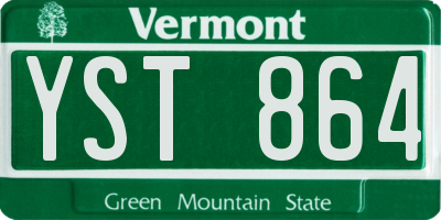 VT license plate YST864