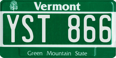 VT license plate YST866