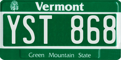 VT license plate YST868