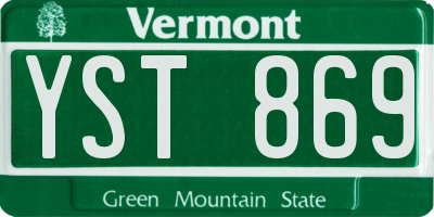 VT license plate YST869