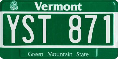 VT license plate YST871