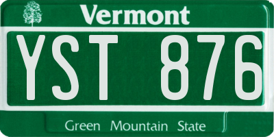 VT license plate YST876
