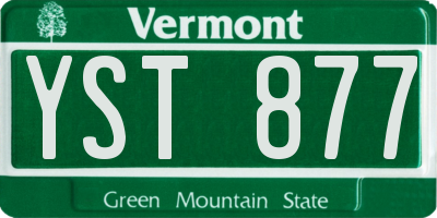 VT license plate YST877